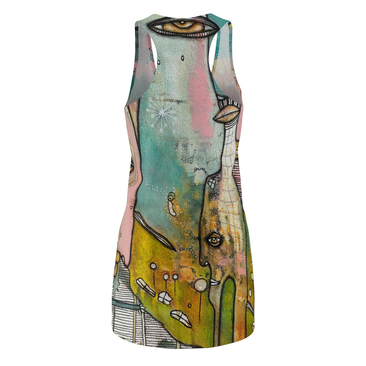 &quot;Dreamtime Door&quot; Colorful Original Art Maximalist Fashion Racerback Dress