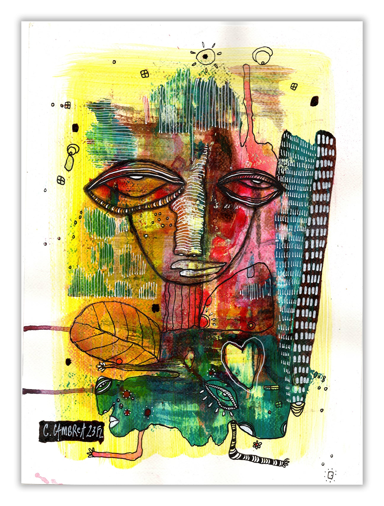 "Lets Fly" Original Mixed Media art on Watercolor Paper