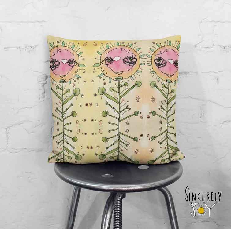 Floral Art Throw Pillow 'Floral Sisters 02'
