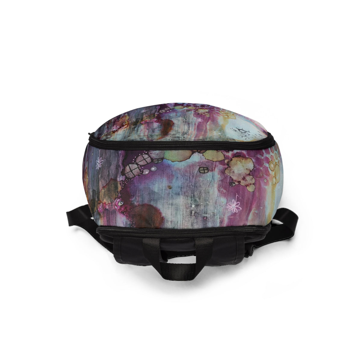 Colorful Abstract Art Backpack &quot;Purple Abyss&quot;