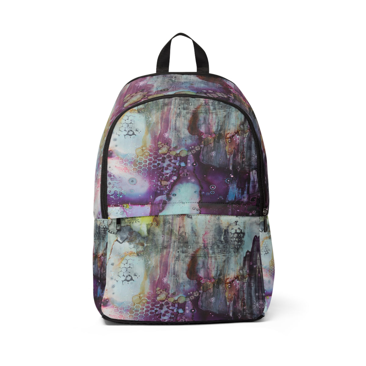 Colorful Abstract Art Backpack &quot;Purple Abyss&quot;