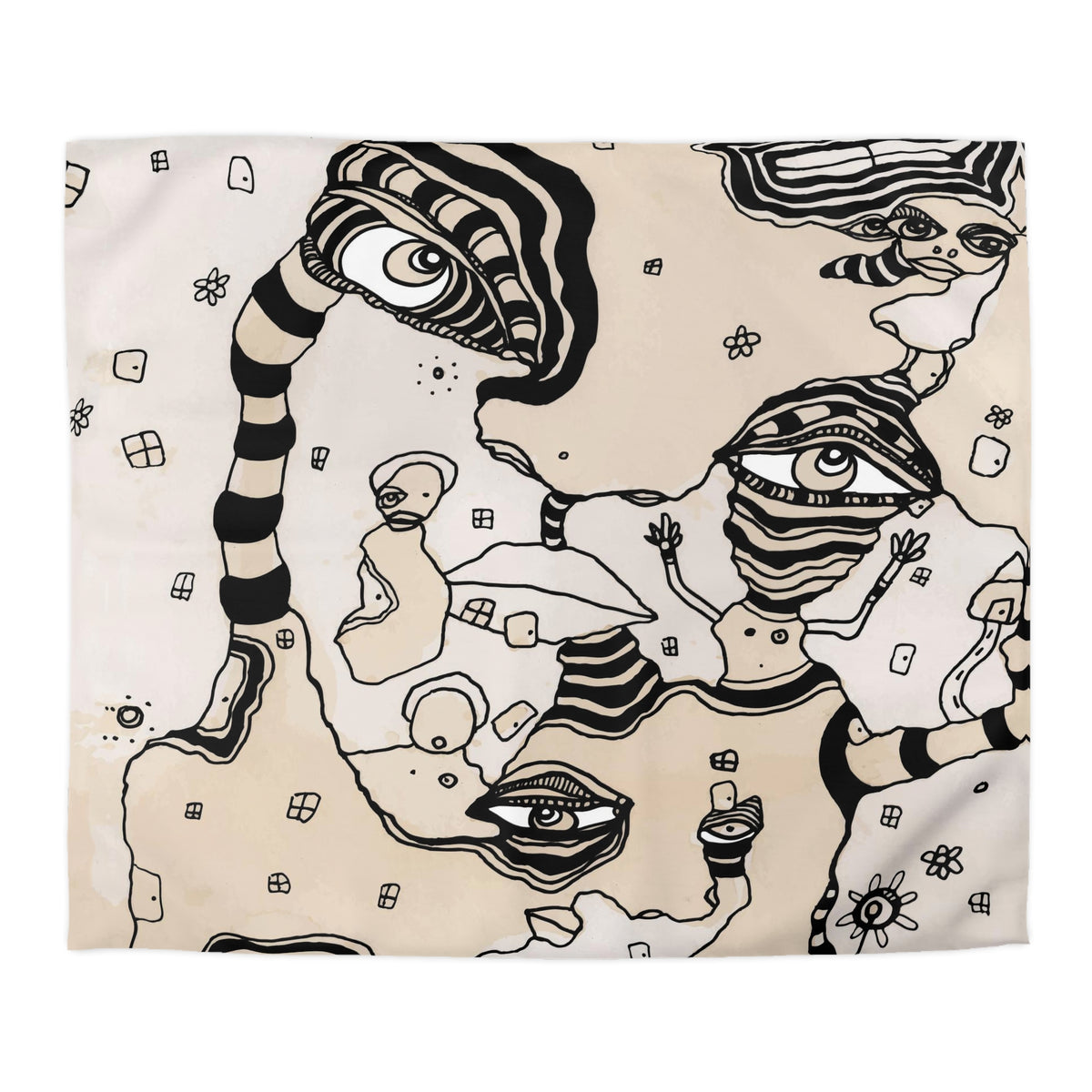 Duvet Cover Eclectic Coffee Stained Gothic Art &quot;Stained01&quot;