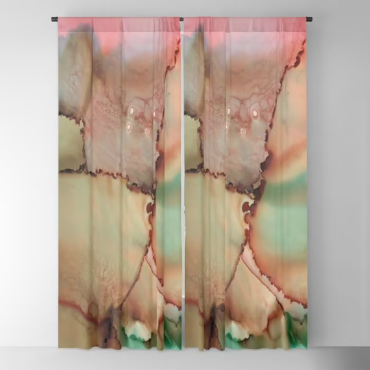 Window Curtains "Abstract Kiss"