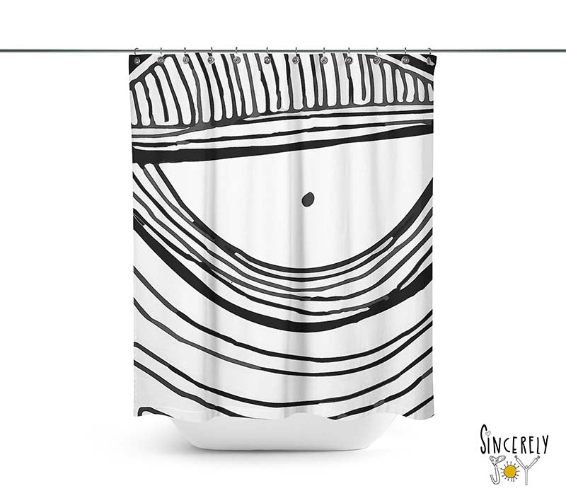 Abstract Black and White Curtain 'EYE'
