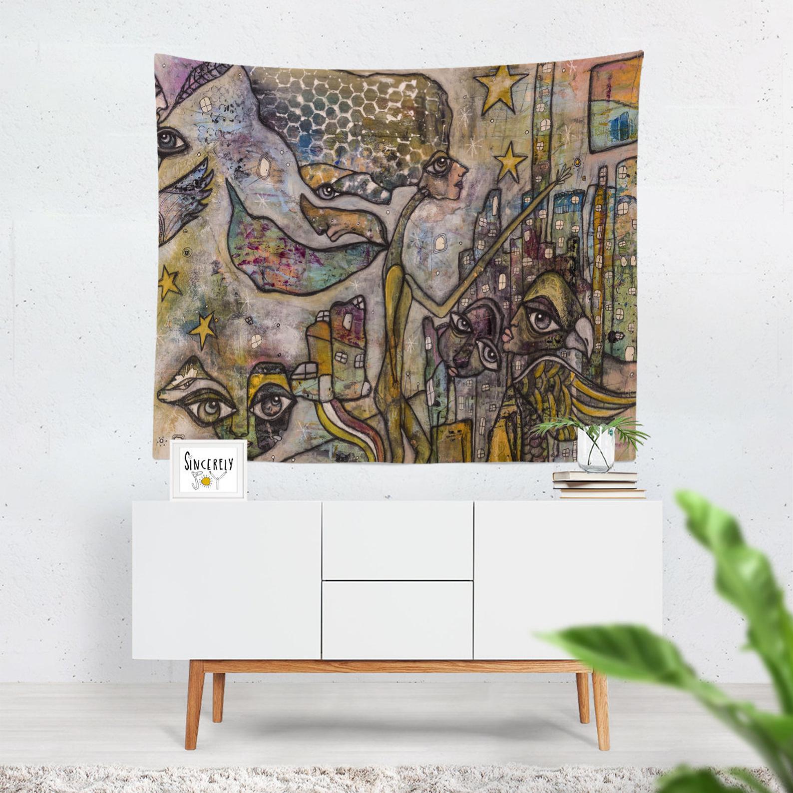 Wall Art Tapestry 'City Creatures'