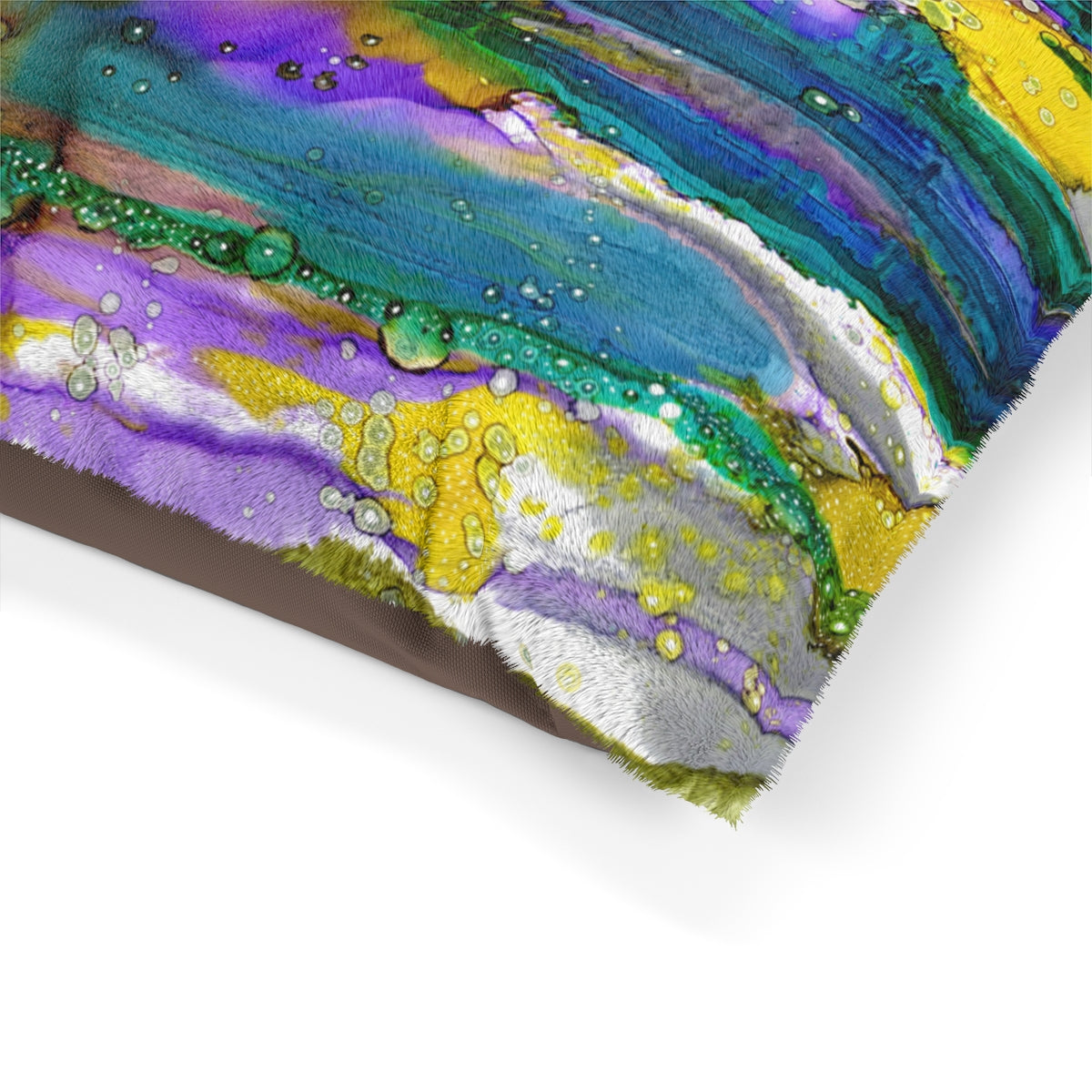 Fleece top WASHABLE Pet Bed for your dog or cat with colorful &#39;Purple Mountain&#39; Artwork