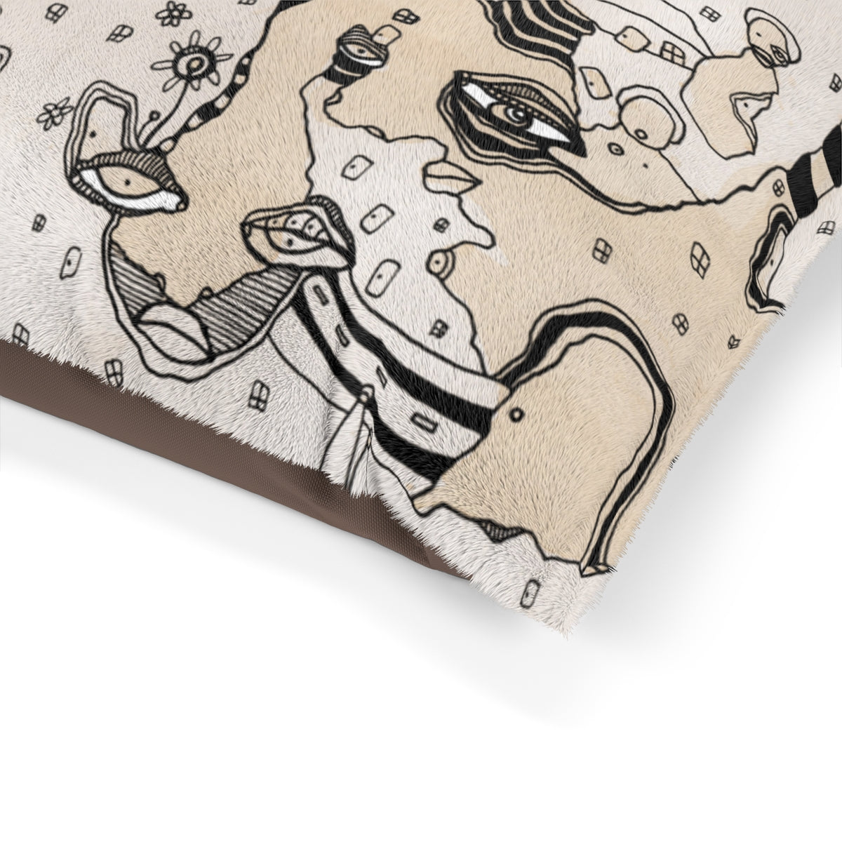 Fleece top WASHABLE Pet Bed for your dog or cat with colorful &#39;Stained 01&#39; Artwork