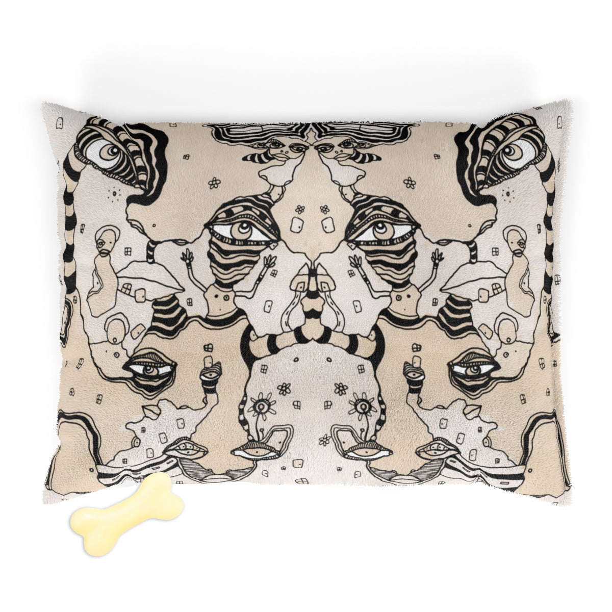 Fleece top WASHABLE Pet Bed for your dog or cat with colorful &#39;Stained 01&#39; Artwork