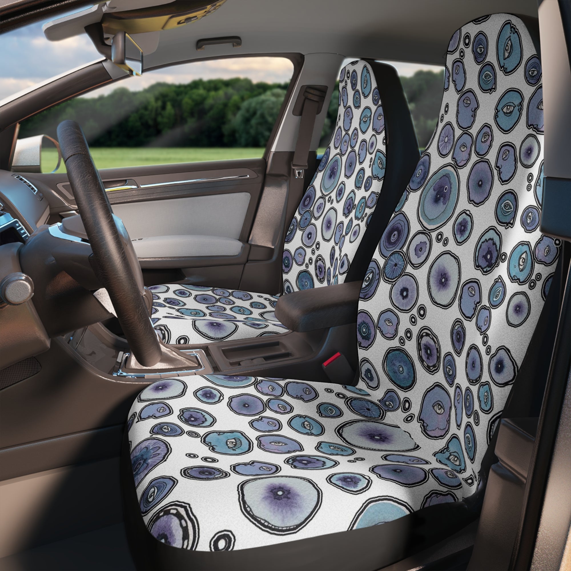 Colorful Blueberry Fruit Car Seat Covers "Blueberry Friends"
