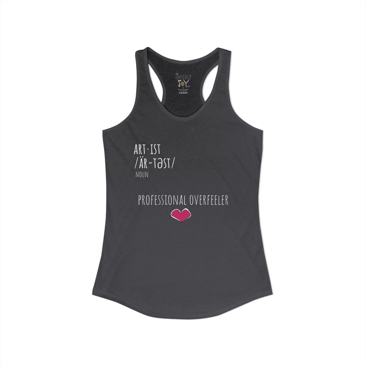 Professional Overfeeler racerback tank top by C.Cambrea, folded product display
