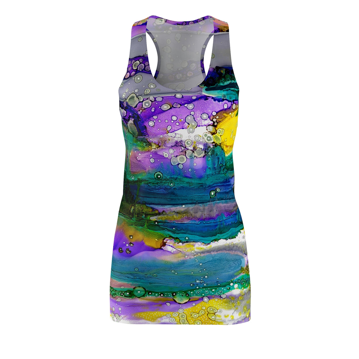 Colorful Dress Racerback Mini Tank Sexy Above the Knee Unique Original Art Womens Clothing Artsy Designer Fashion