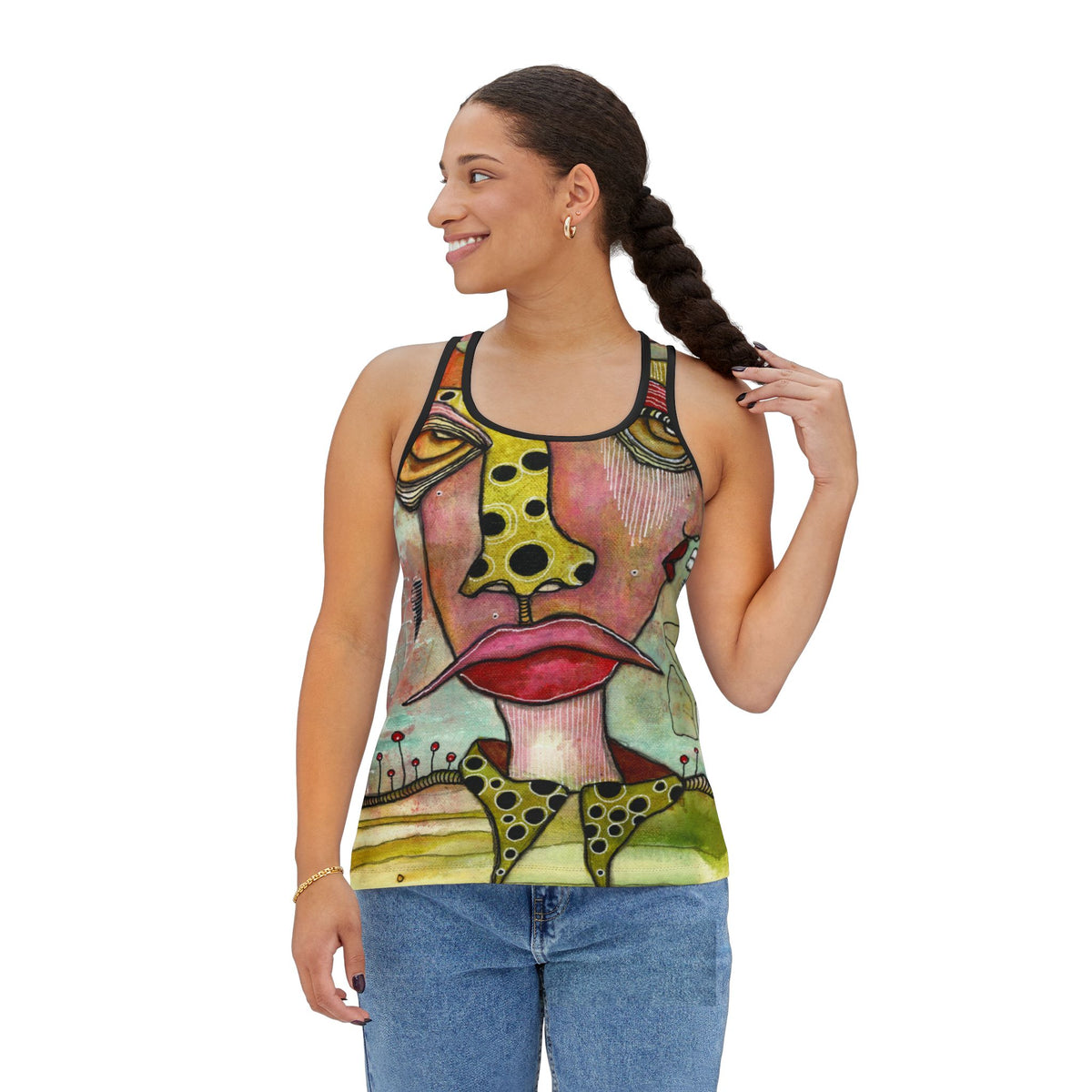 &quot;Contemplating&quot; Women&#39;s Tank Top Original Painting by C.Cambrea