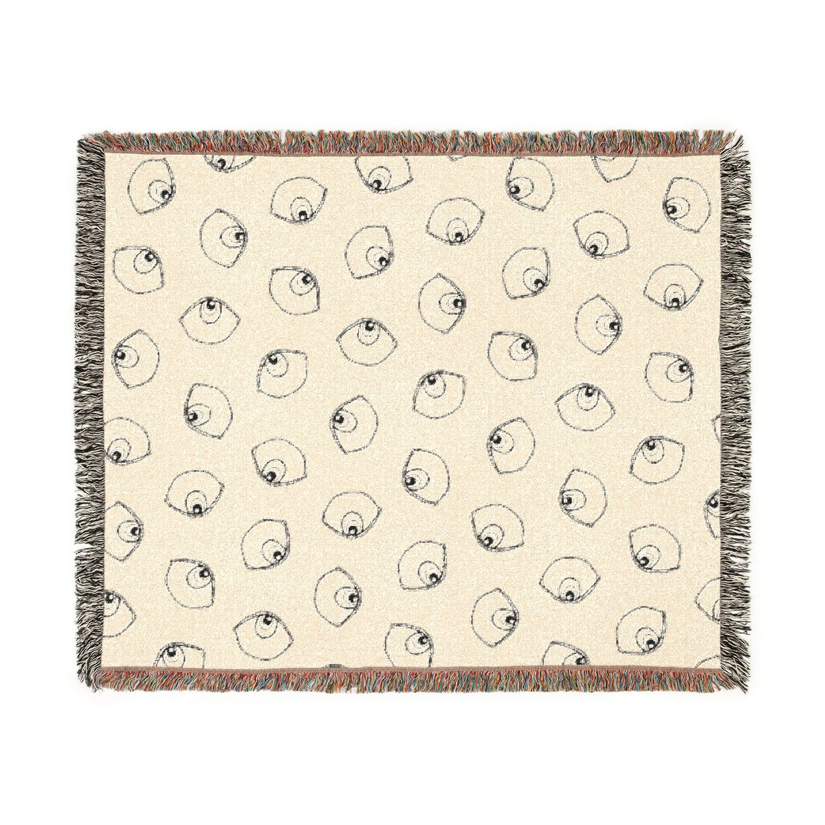 Woven Blanket with Abstract Eye Pattern for Living Room Sofa, Couch Throws, Bed Covers. Soft snuggles