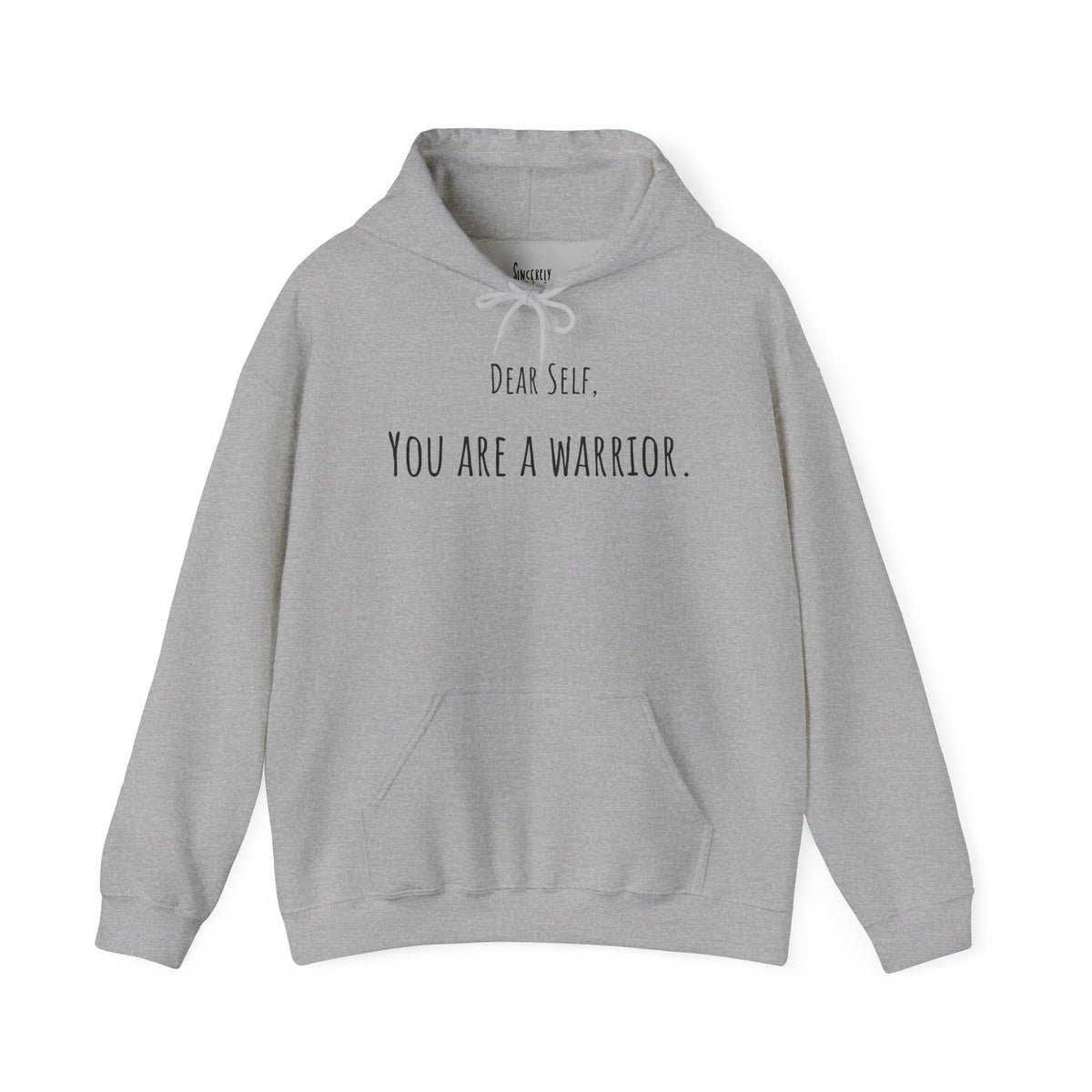Dear Self, You Are a Warrior hoodie by C.Cambrea, folded product display
