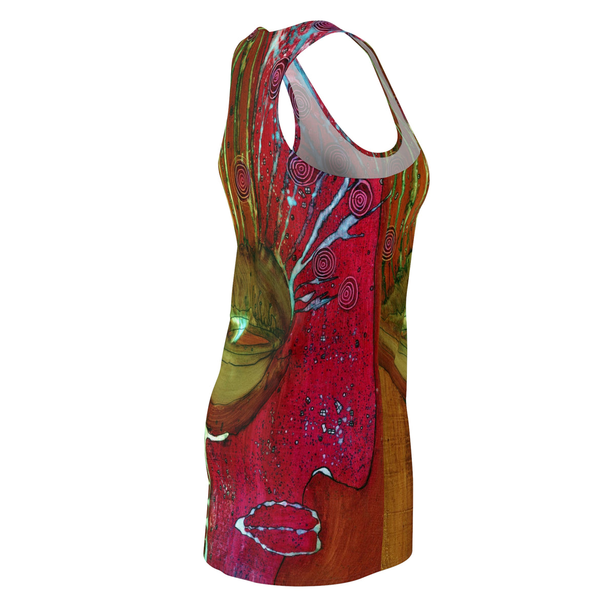 &quot;Garden&quot; Colorful Maximalist Mini Racerback Tank Dress Original Abstract Art