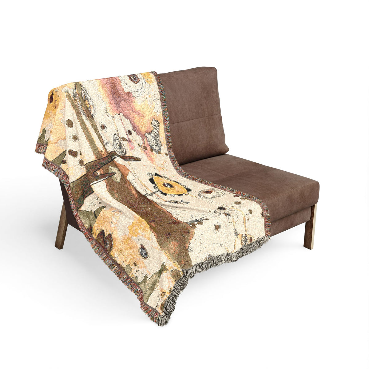 Woven Blanket with Abstract Whimsical Artwork | Fun Painting for Living Room Sofa, Couch Throws, Bed Covers. Soft snuggles