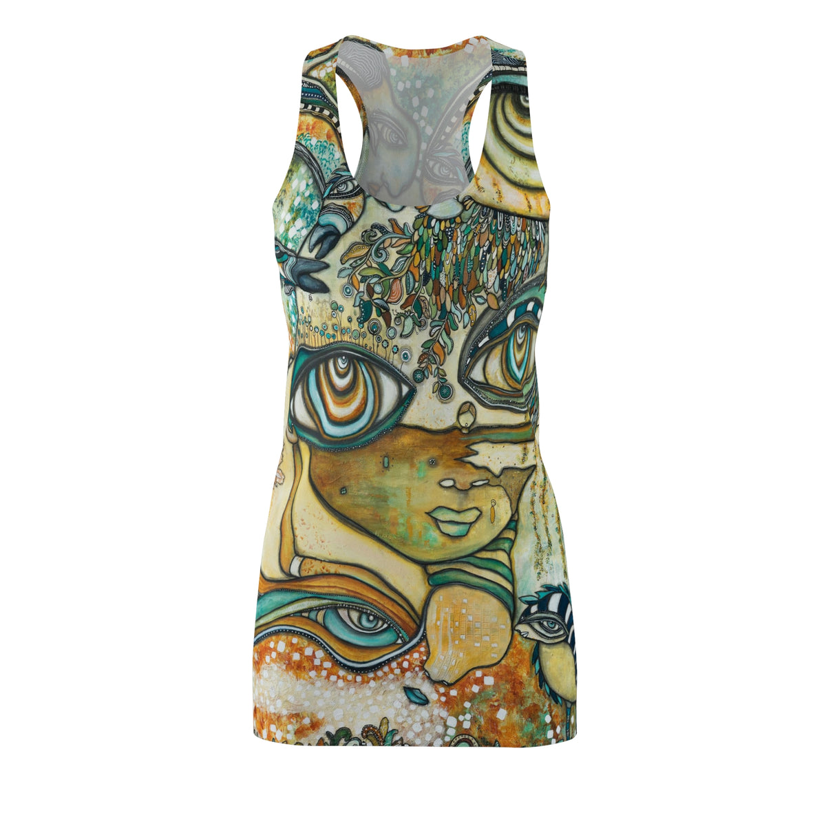 &quot;Love Bird Garden&quot; Mini Boho Racerback Dress Unique Bohemian Fashion