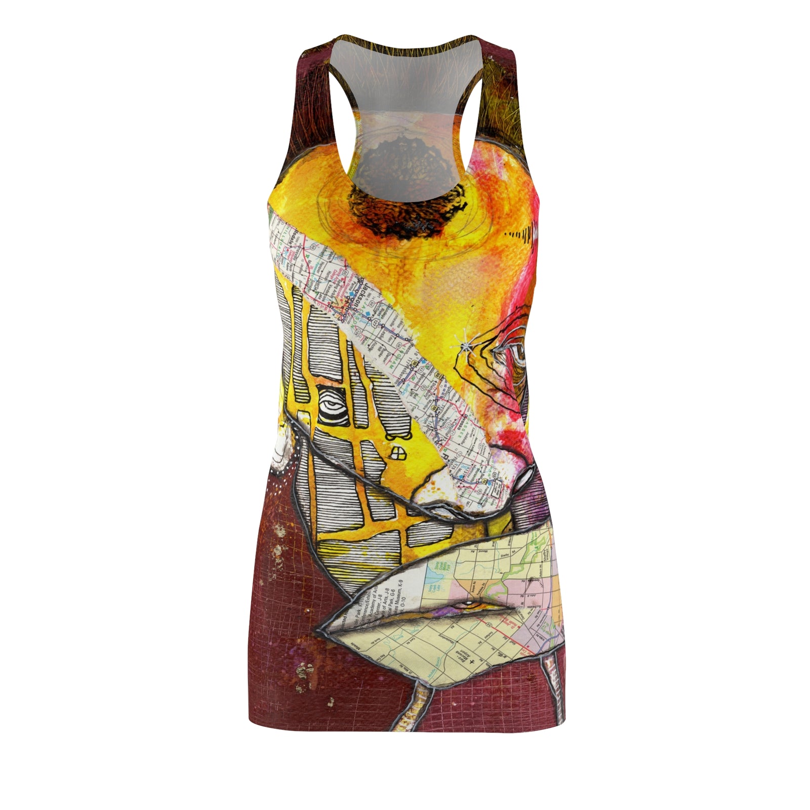 Tank Dress 'Trippy Face A' — front view