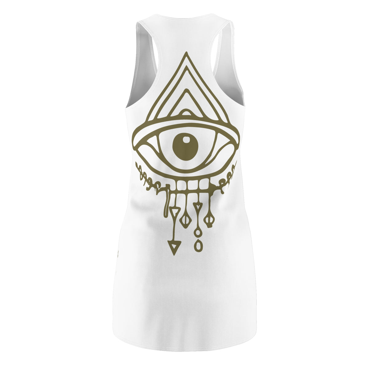 Dreamcatcher Boho Mini Racerback Tank Dress Mystical Evil Eye Third Eye Design