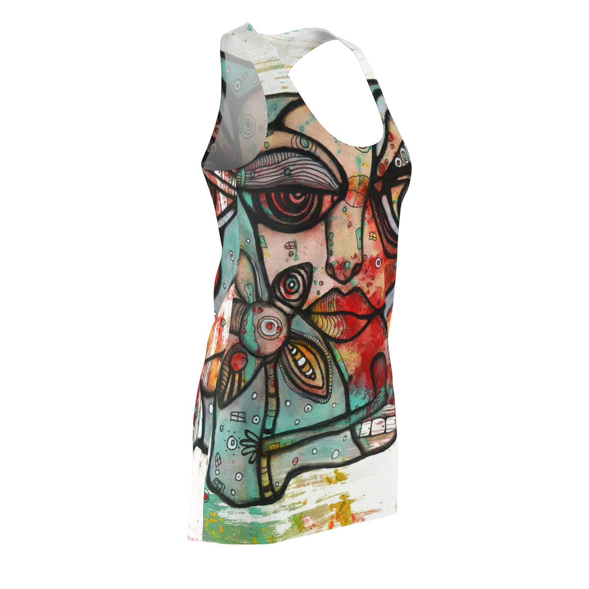 &quot;Mine&quot; Maximalist Fashion Racerback Dress Colorful Original Fairy Art