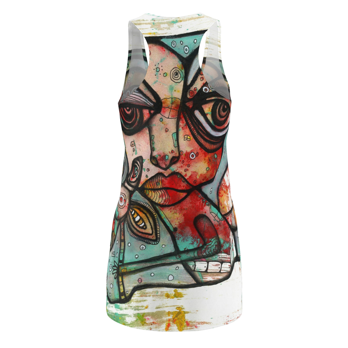 &quot;Mine&quot; Maximalist Fashion Racerback Dress Colorful Original Fairy Art