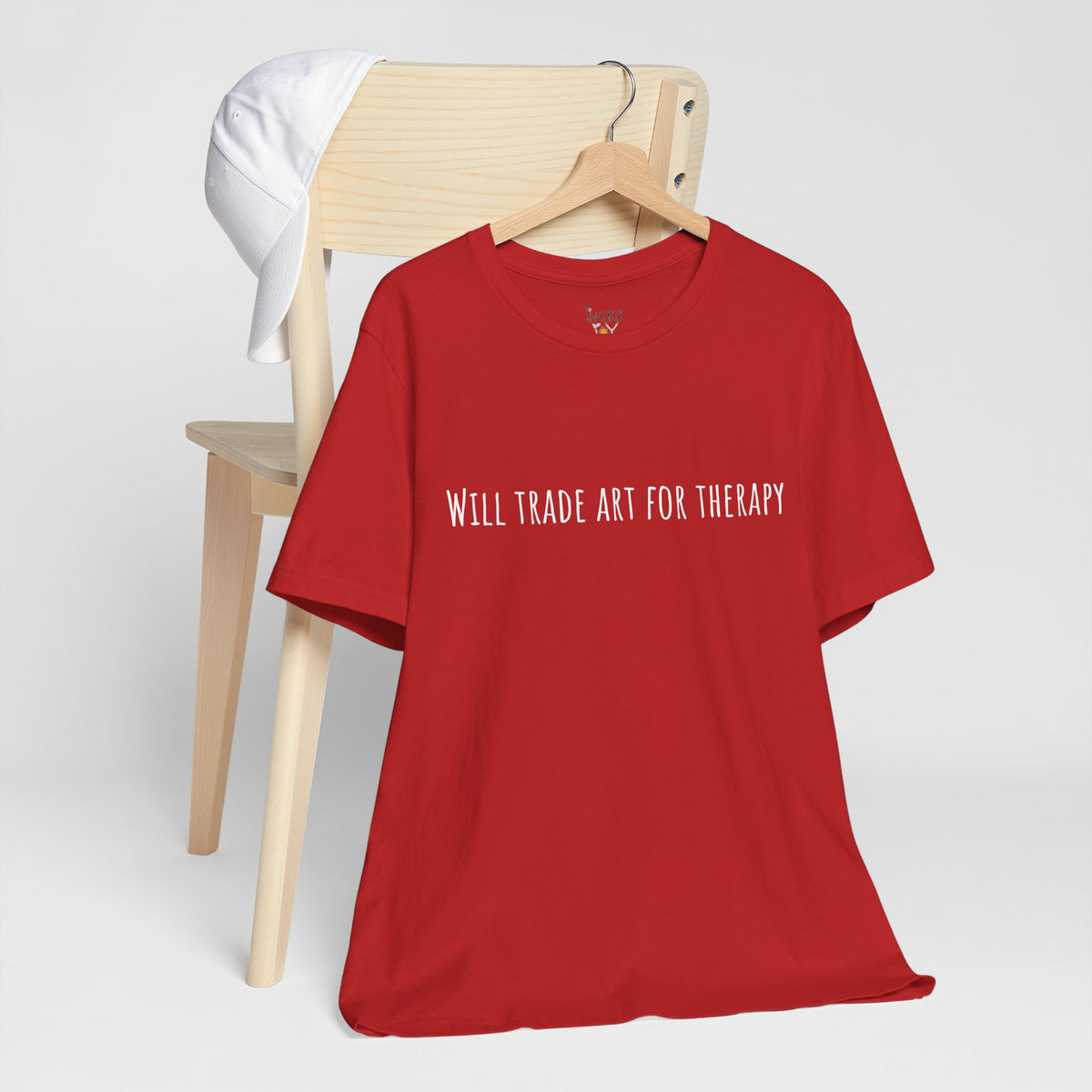 Will Trade Art For Therapy t-shirt by C.Cambrea, folded product display