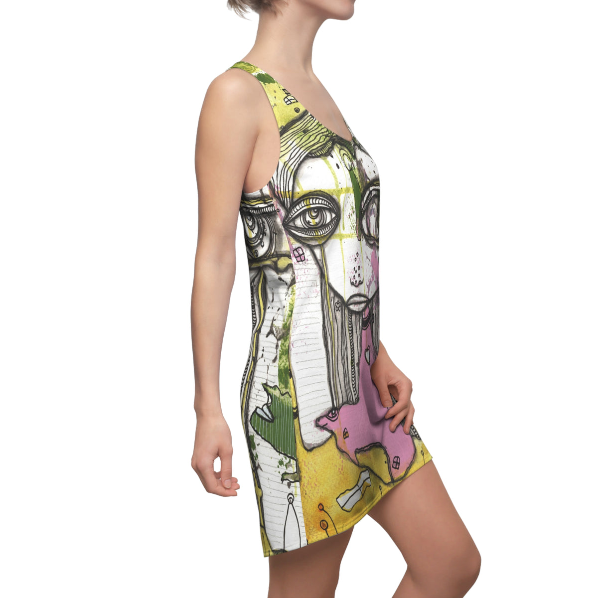 &quot;Talk to me&quot; Racerback Mini Tank Dress Goth Girl