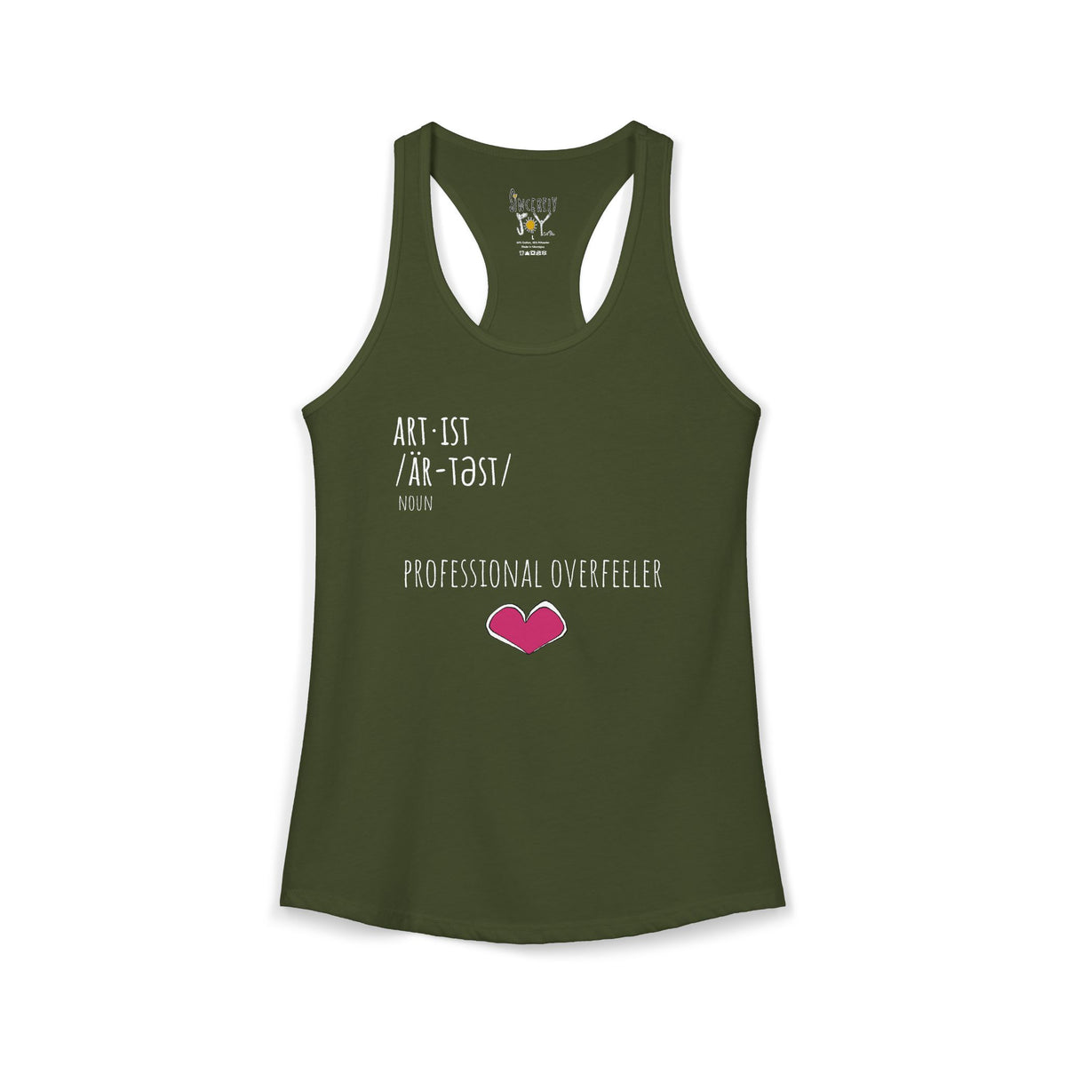 Professional Overfeeler racerback tank top by C.Cambrea, flat lay