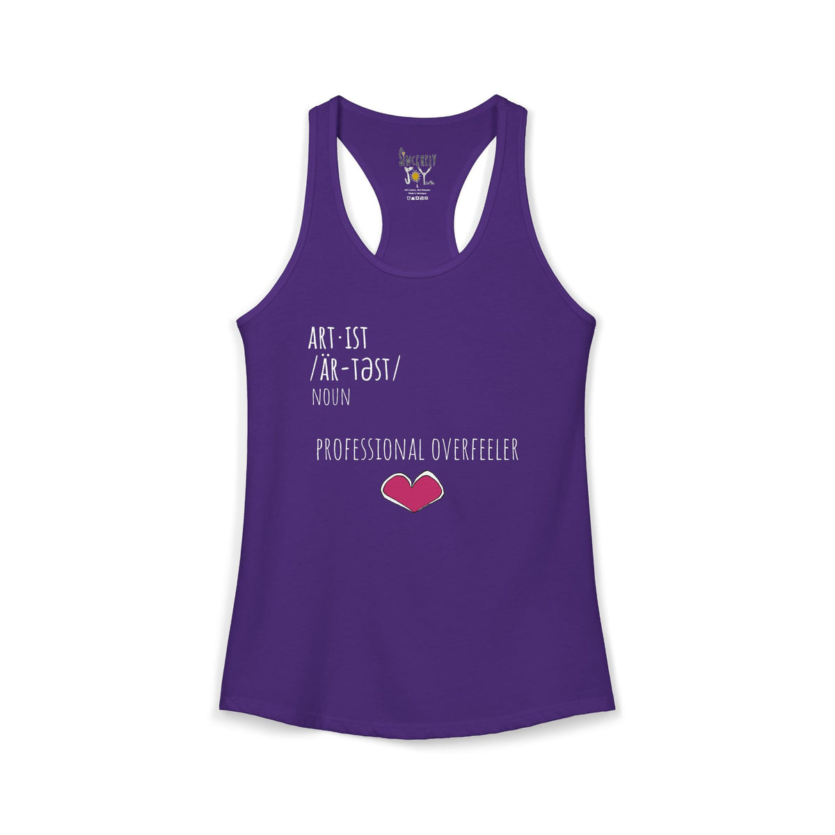 Crying Is Part of the Process racerback tank top by C.Cambrea, folded product display