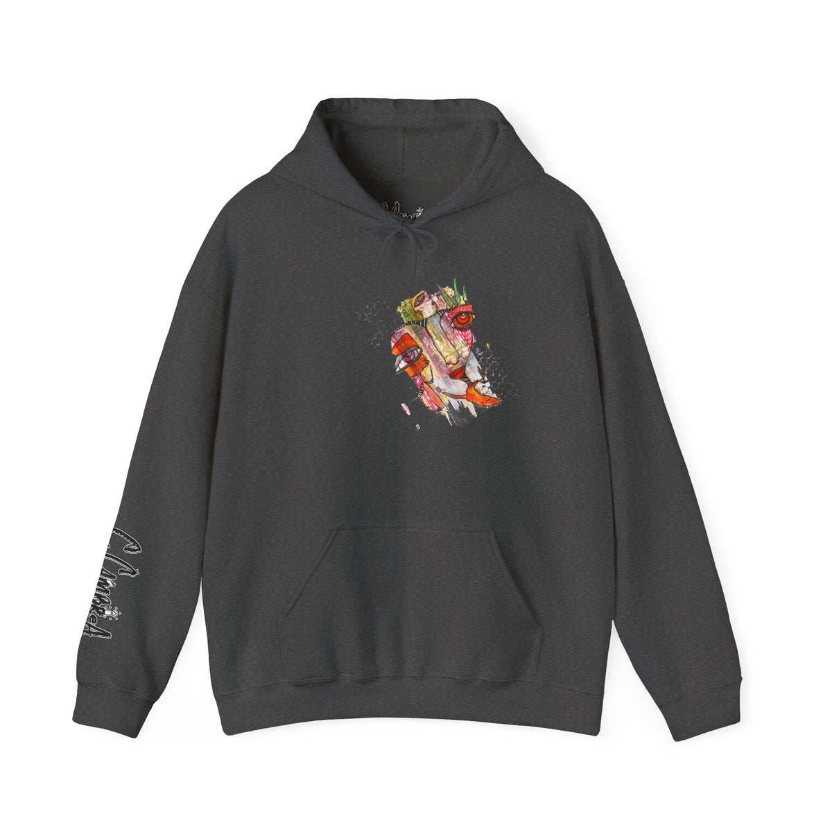 Angel artwork hoodie by C.Cambrea, side view