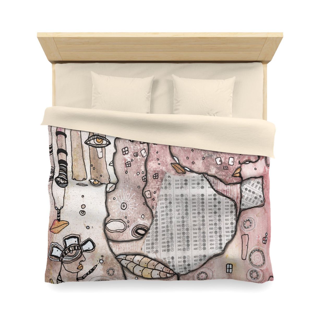 Duvet Cover 'Scantron Collage' — size comparison chart