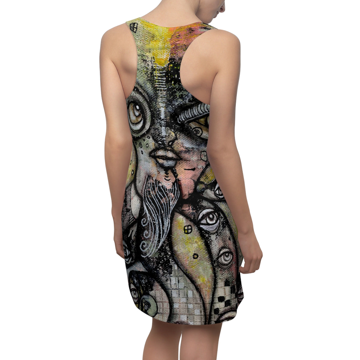 &quot;Octopus Queen&quot; Dark Goth Mini Above the Knee Racerback Dress
