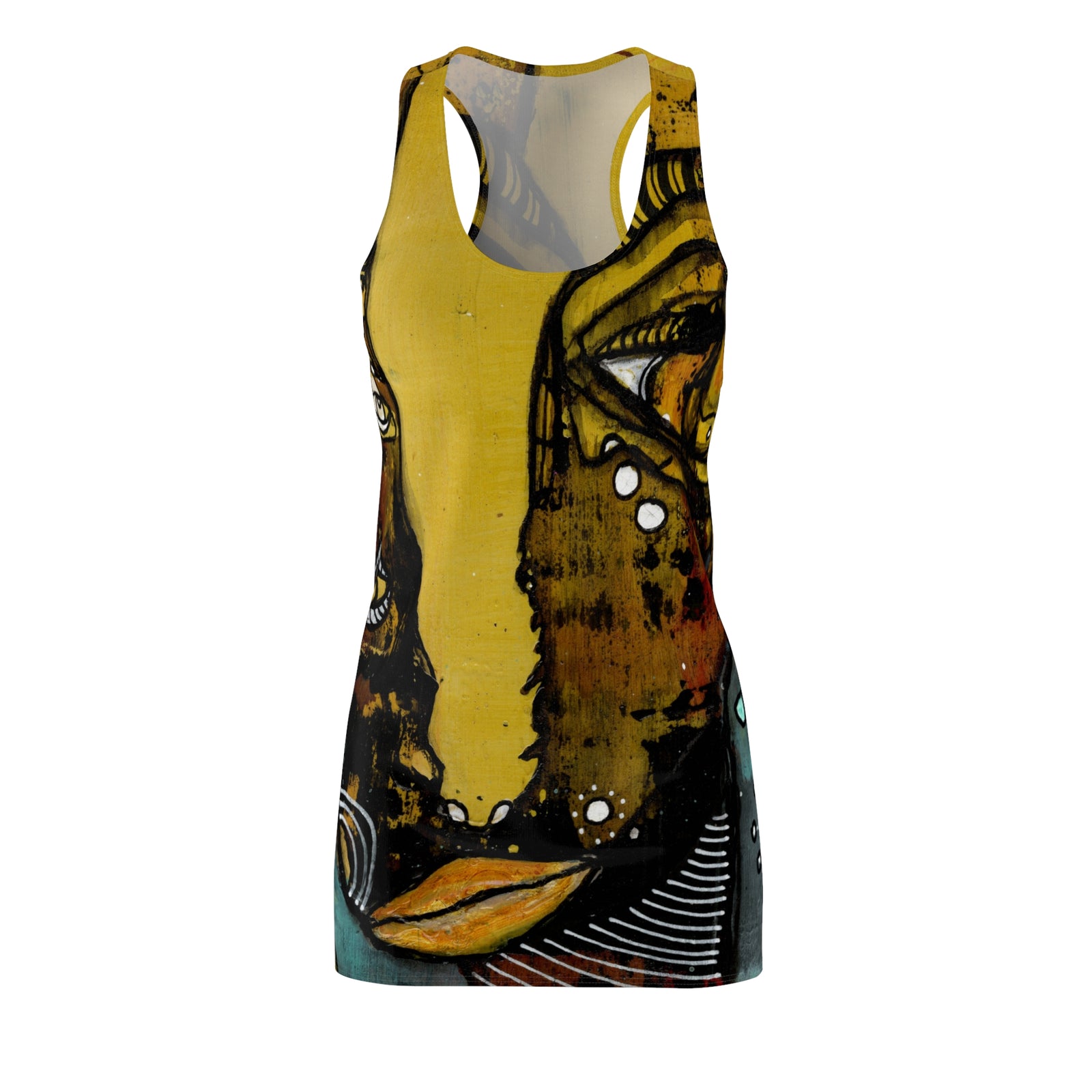 Tank Dress 'Trippy Face B' — front view
