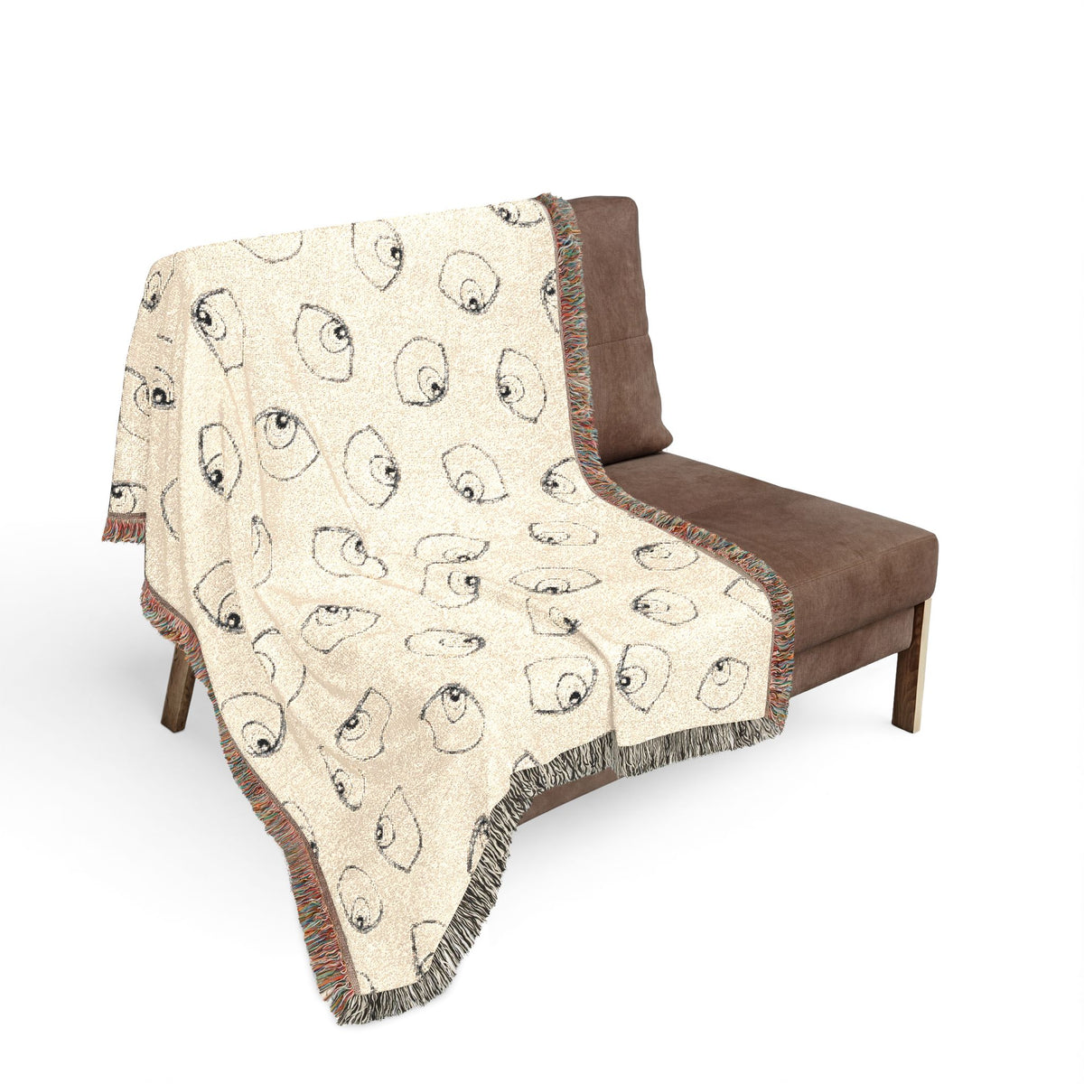 Woven Blanket with Abstract Eye Pattern for Living Room Sofa, Couch Throws, Bed Covers. Soft snuggles
