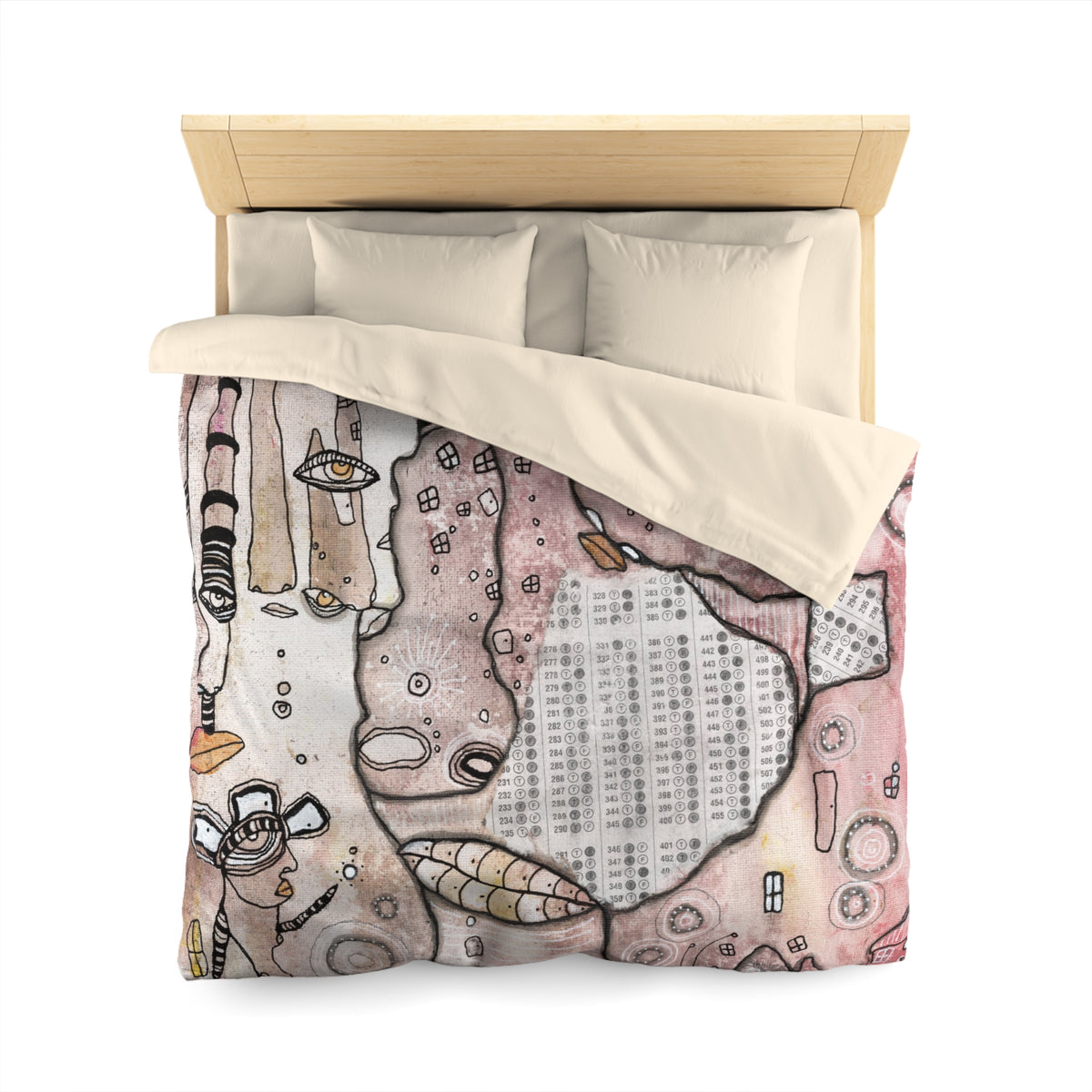 Duvet Cover 'Scantron Collage' — close-up of fabric texture