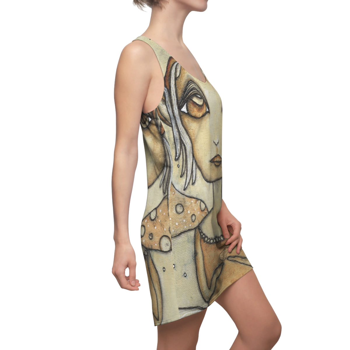 Fairy Dress Racerback Mini Tank Sexy Above the Knee Unique Original Art Womens Clothing Artsy Designer Fashion