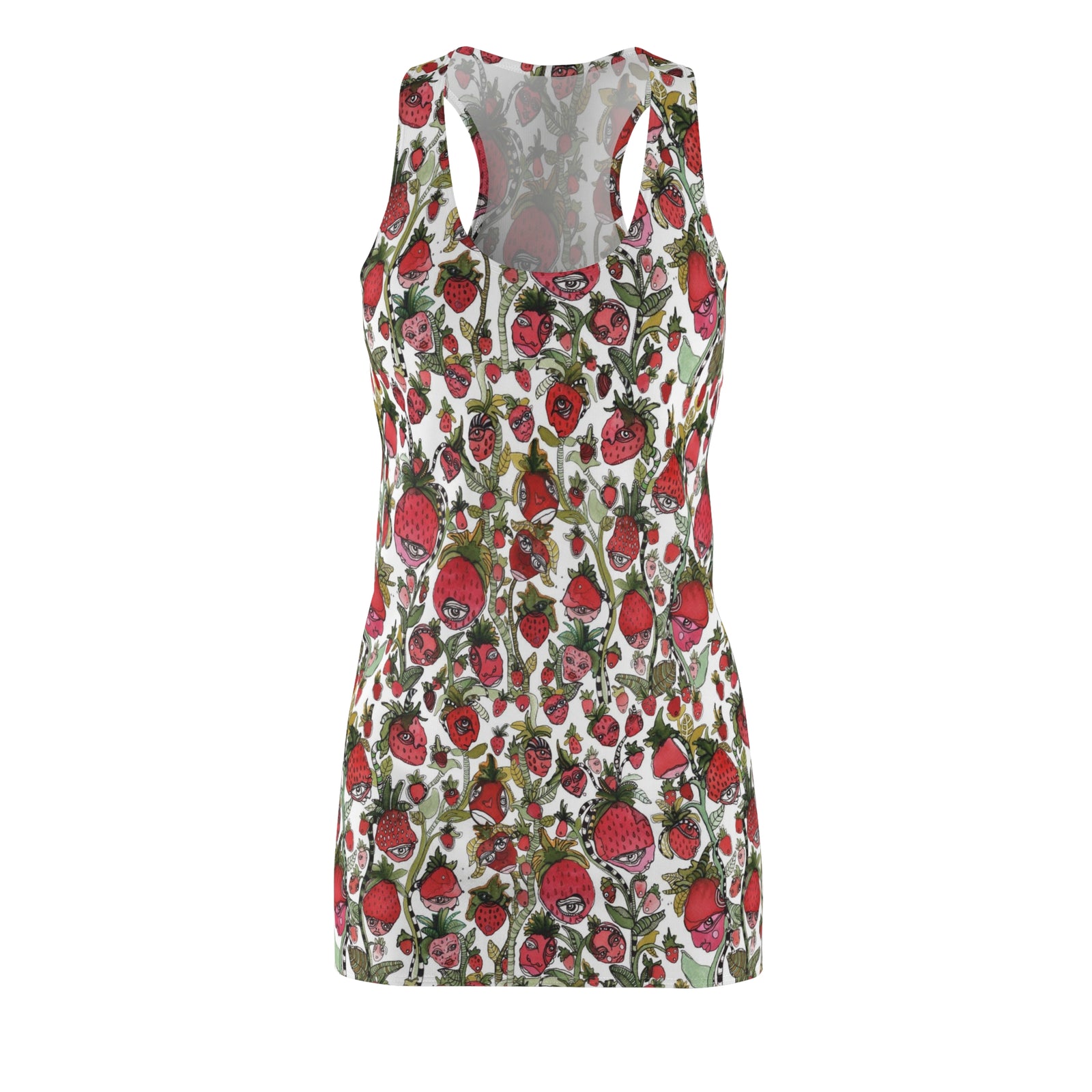 Tank Dress 'Strawberry Shortcake Faces' — front view
