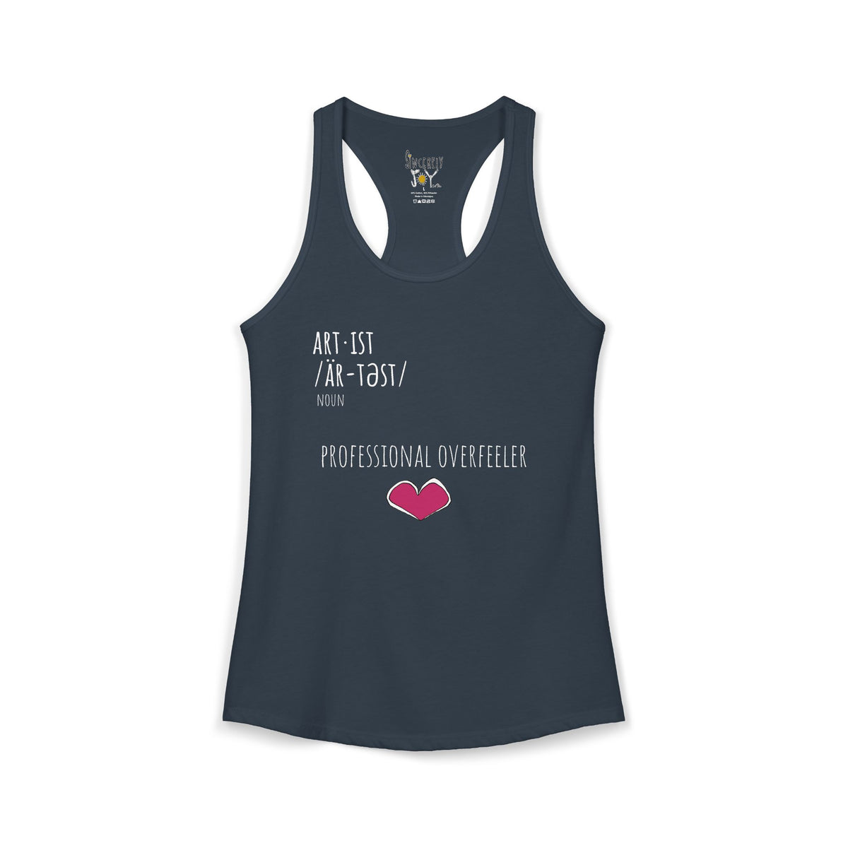 Professional Overfeeler racerback tank top by C.Cambrea, side view
