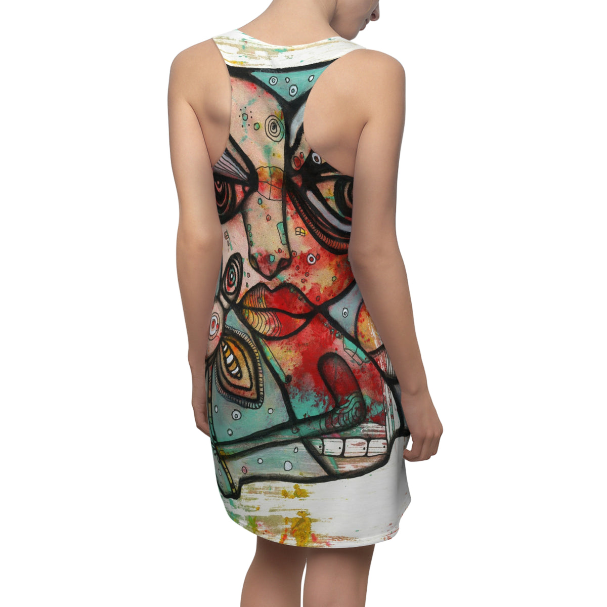 &quot;Mine&quot; Maximalist Fashion Racerback Dress Colorful Original Fairy Art