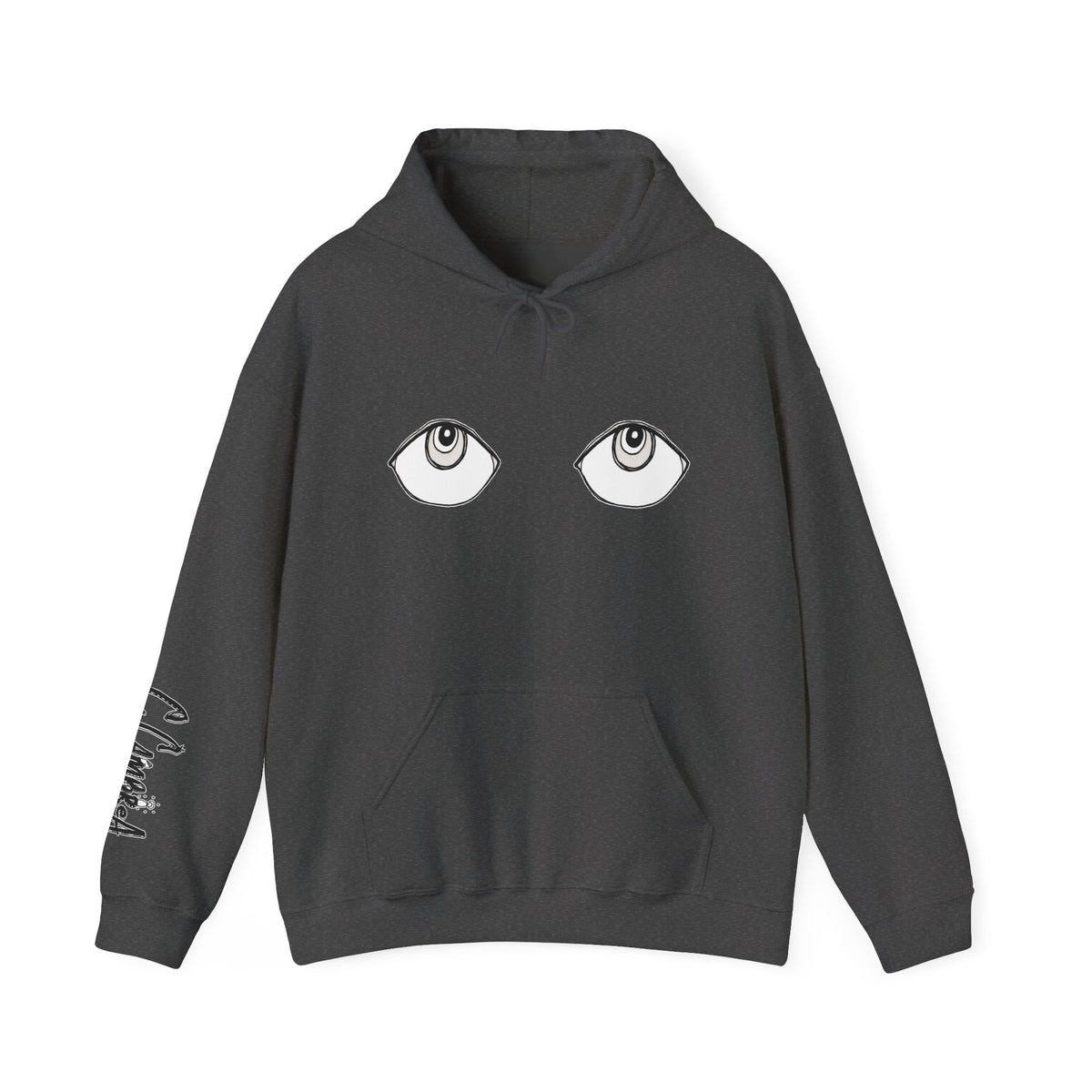 Eyes Illustration hooded sweatshirt by C.Cambrea, flat lay