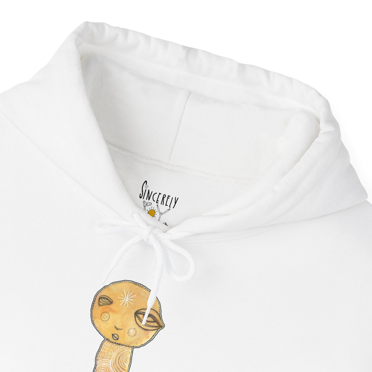 Sensitive Creature. Handle with Care hoodie by C.Cambrea, flat lay