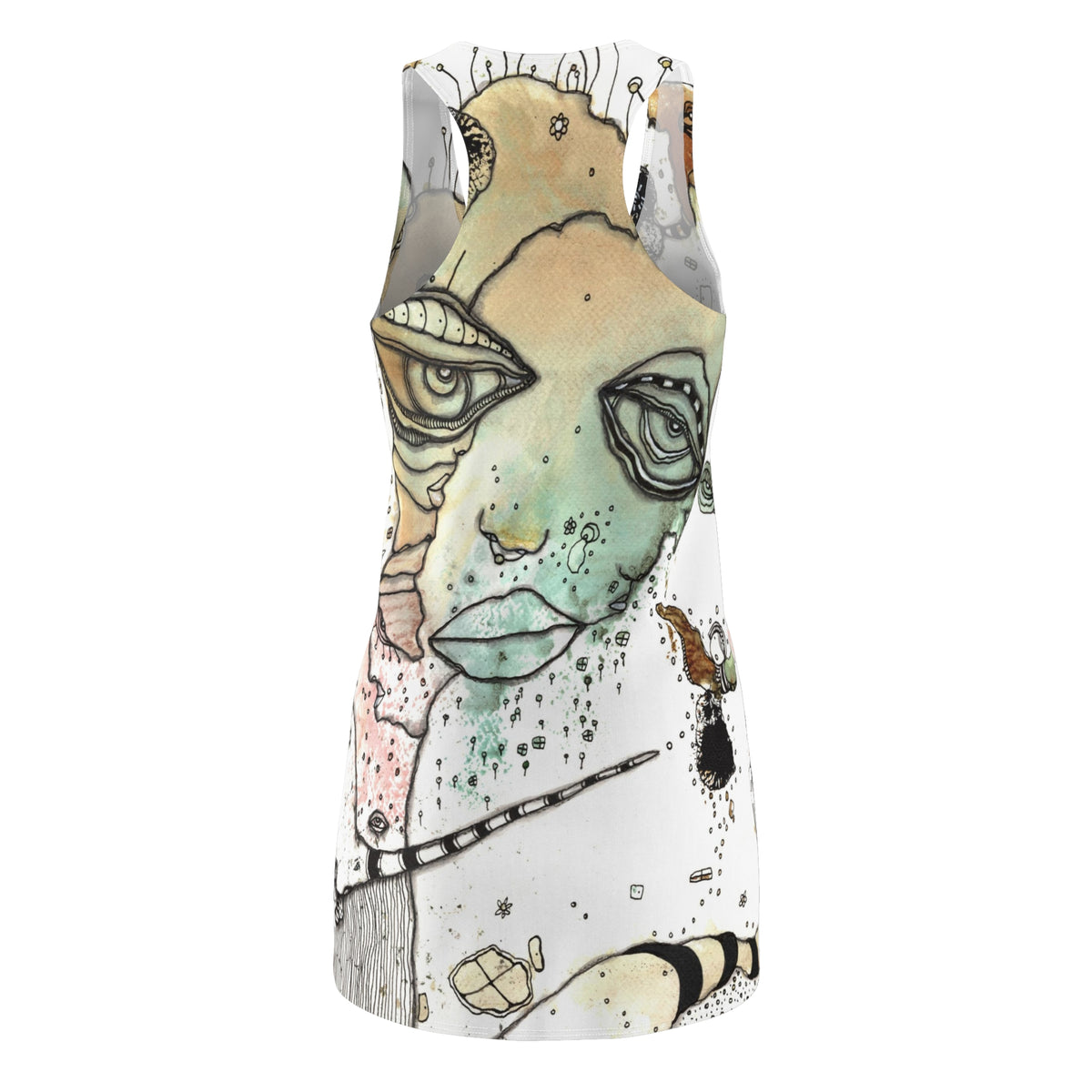 &quot;Found You&quot; Fun Original Watercolor Art Racerback Mini Dress