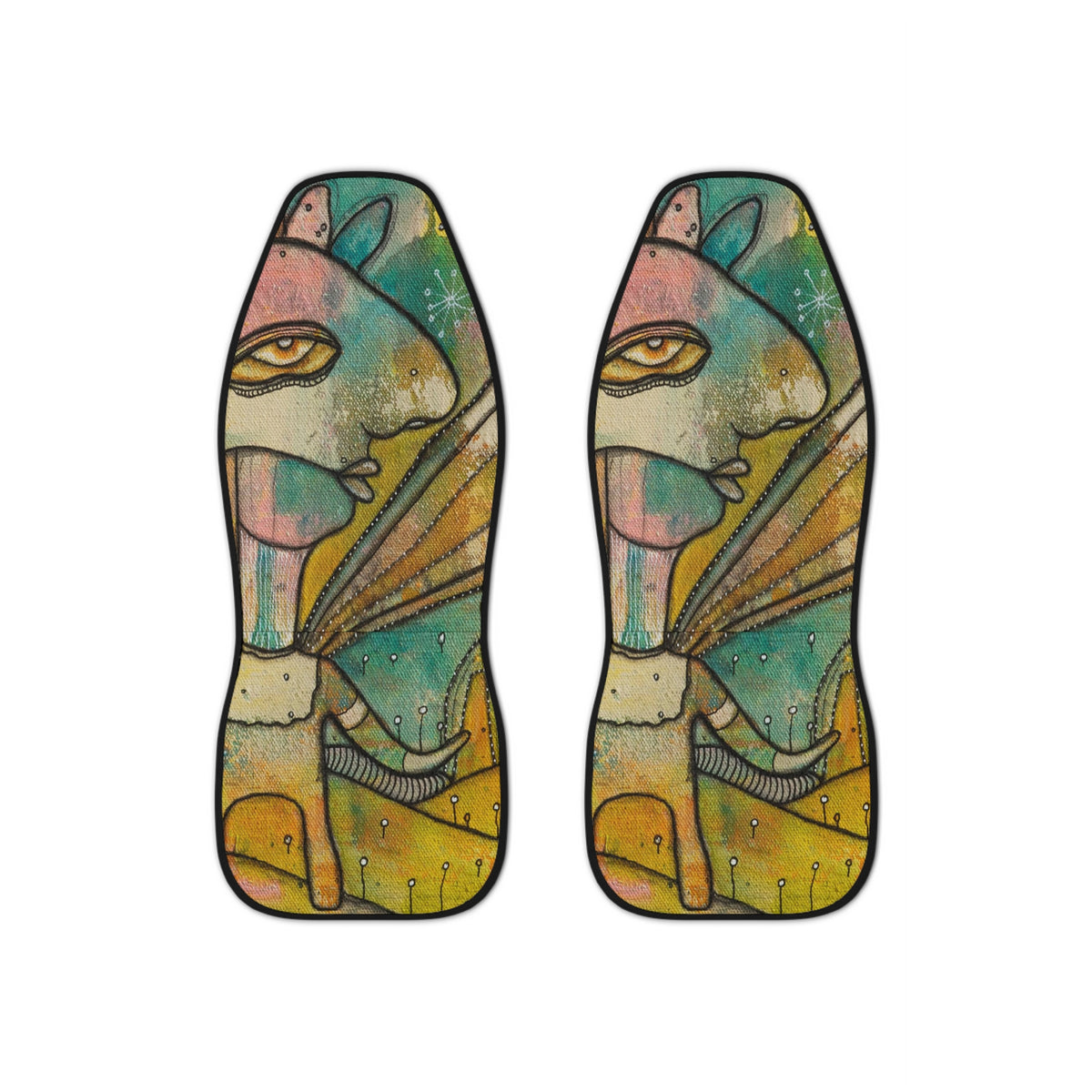 &quot;Birdman&#39;s&quot; Car Seat Covers Big Eye Face Artwork on Car SUV Vehicle Seat Covers