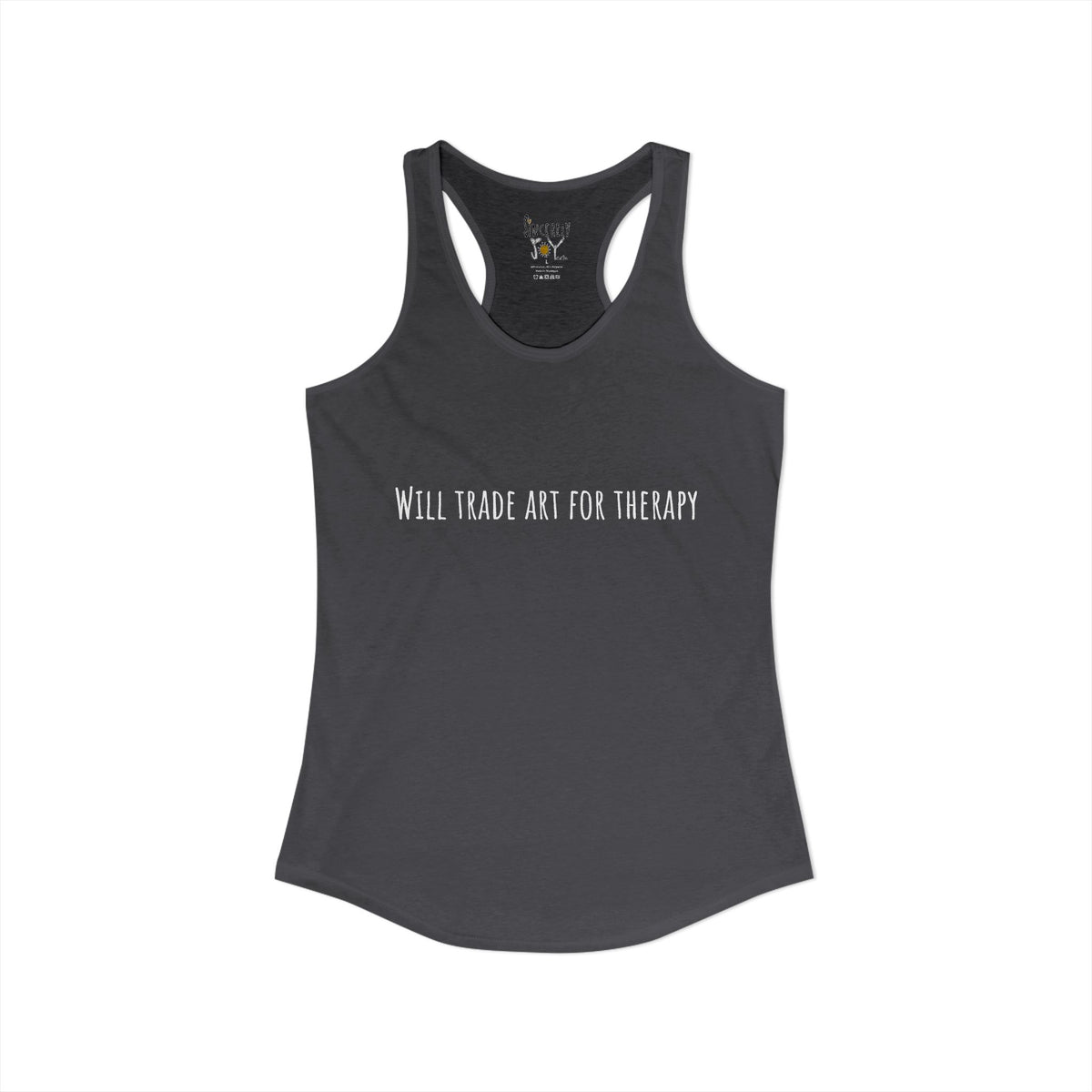 Will Trade Art For Therapy racerback tank by C.Cambrea, flat lay