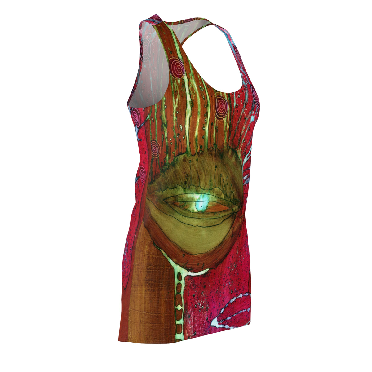 &quot;Garden&quot; Colorful Maximalist Mini Racerback Tank Dress Original Abstract Art