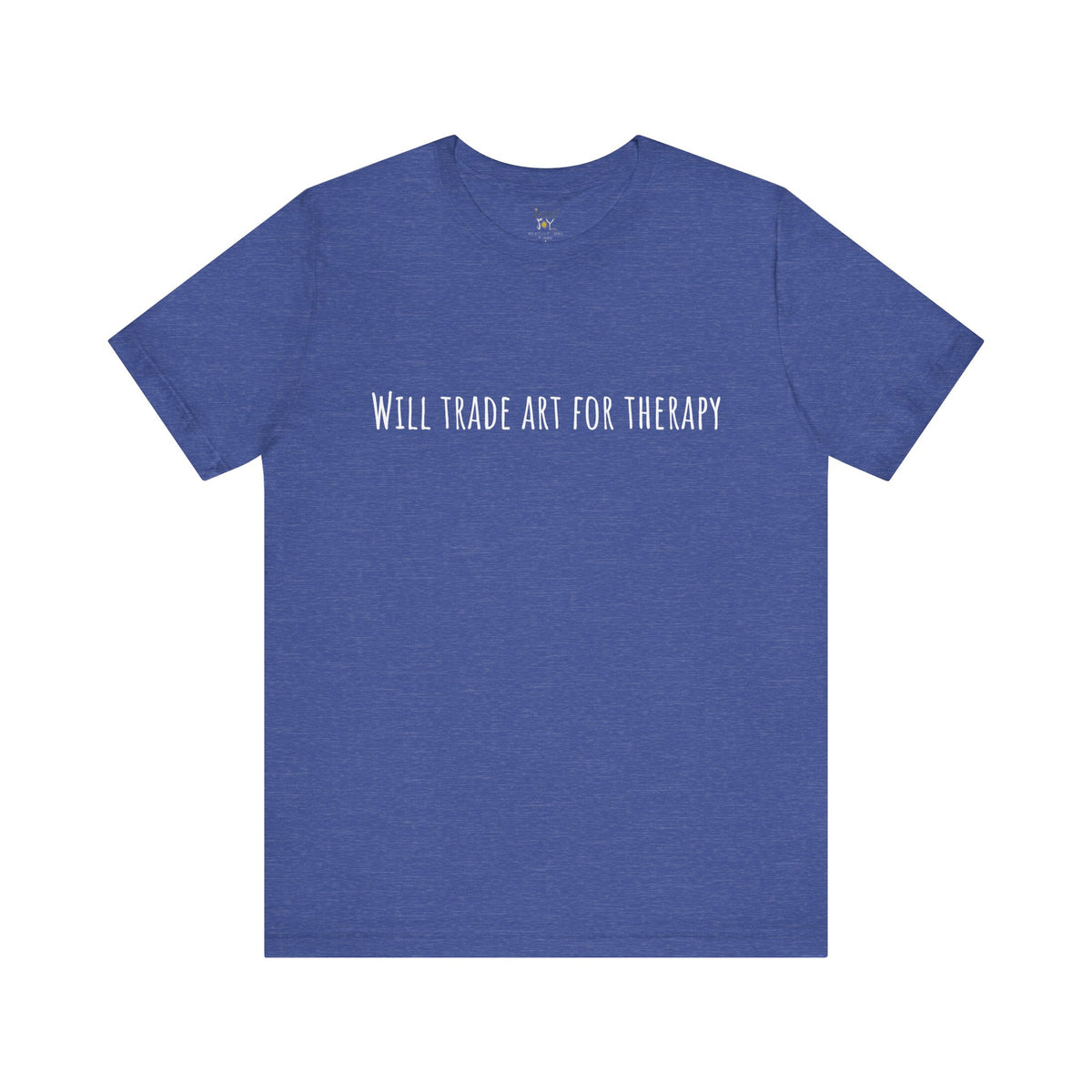 Will Trade Art For Therapy t-shirt by C.Cambrea, size and fit reference chart