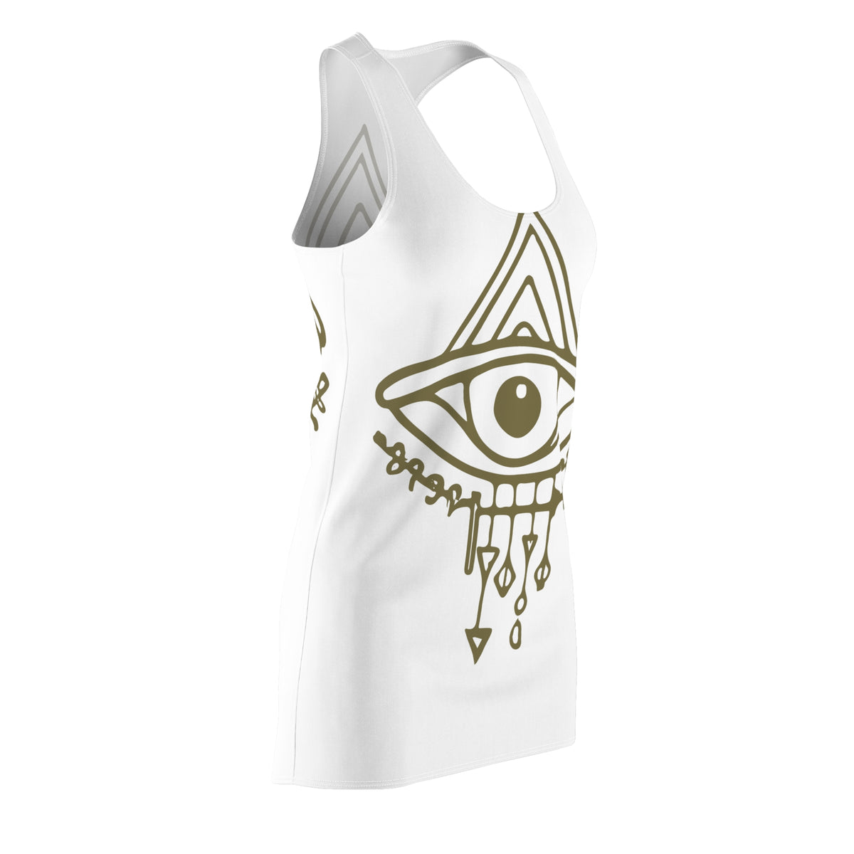 Dreamcatcher Boho Mini Racerback Tank Dress Mystical Evil Eye Third Eye Design