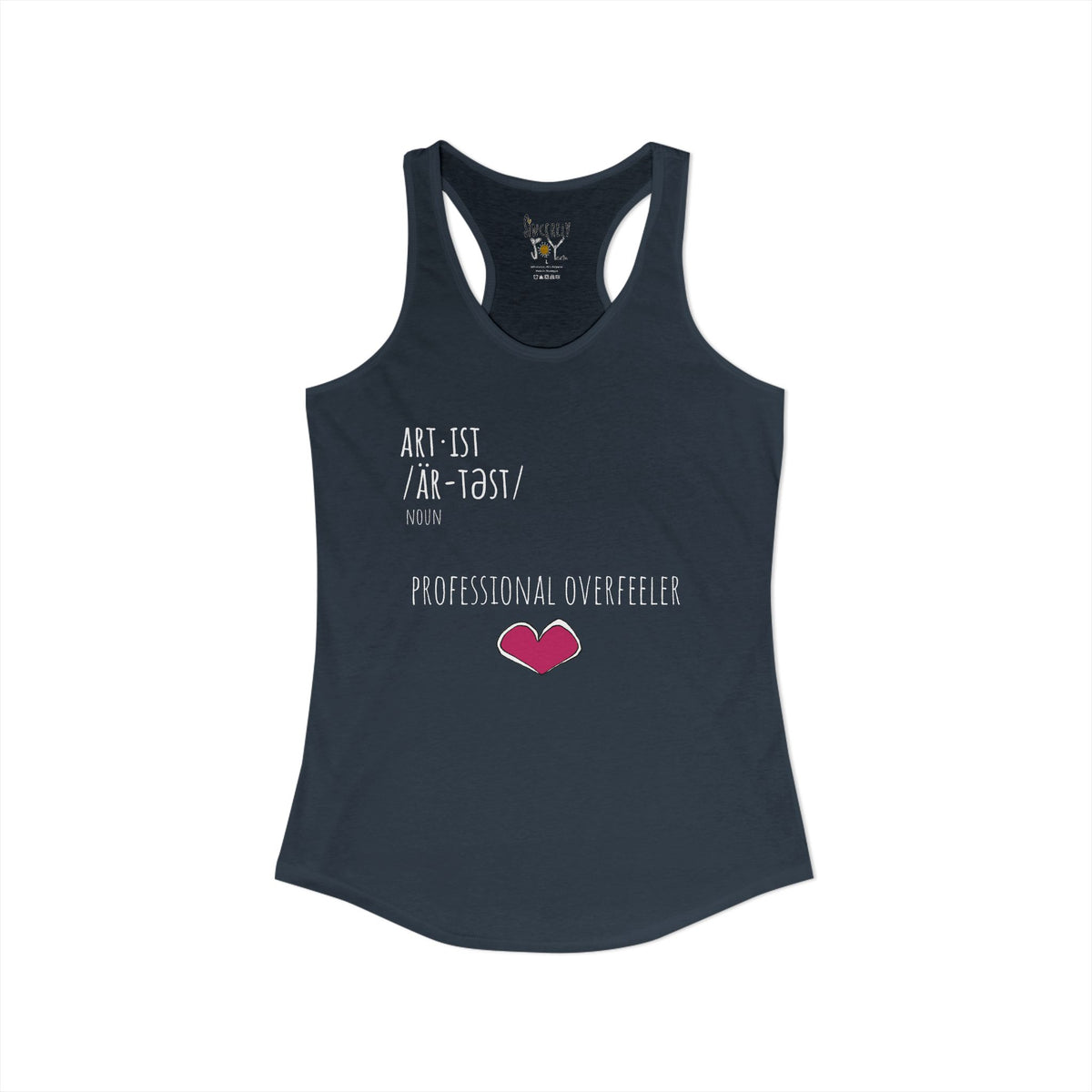 Professional Overfeeler racerback tank top by C.Cambrea, flat lay