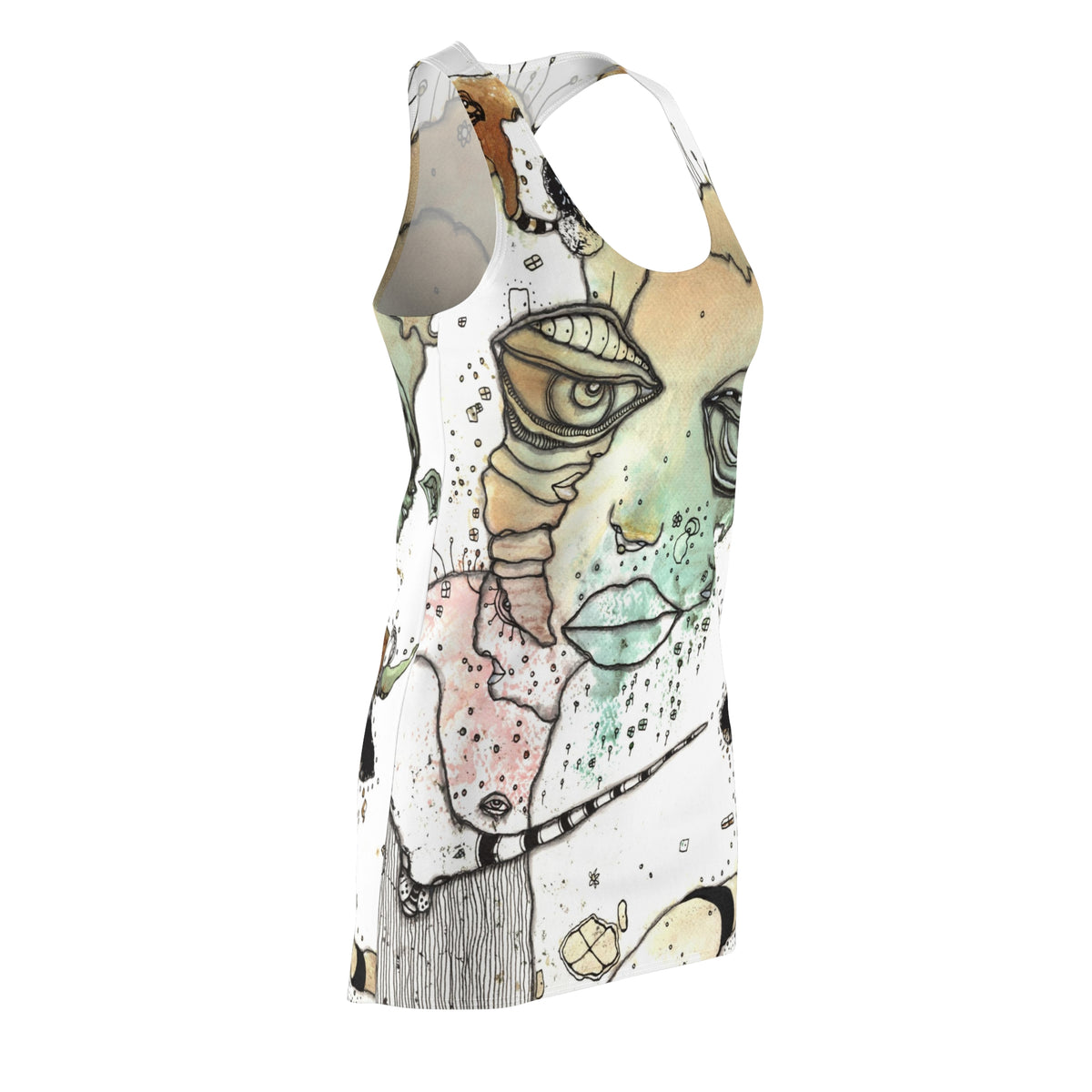 &quot;Found You&quot; Fun Original Watercolor Art Racerback Mini Dress