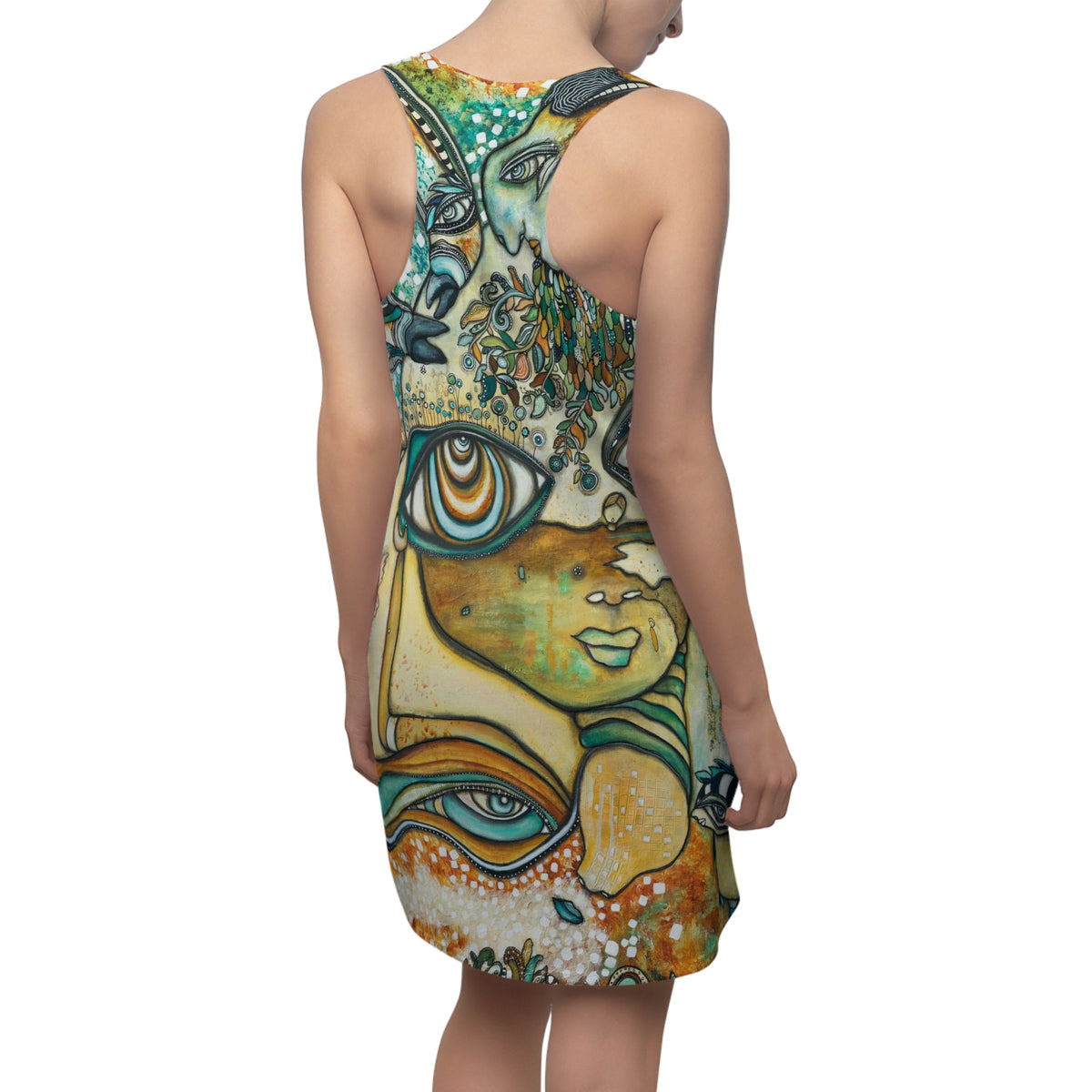 &quot;Love Bird Garden&quot; Mini Boho Racerback Dress Unique Bohemian Fashion